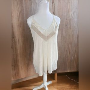 NWT Suzanne Betro Ivory Lace‎ Inset Camisole Tank Medium